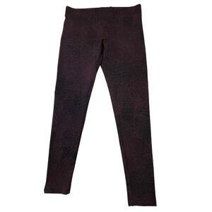 Matty M Animal Print Leggings Stretch Casual Athleisure‎ Burgundy Black M